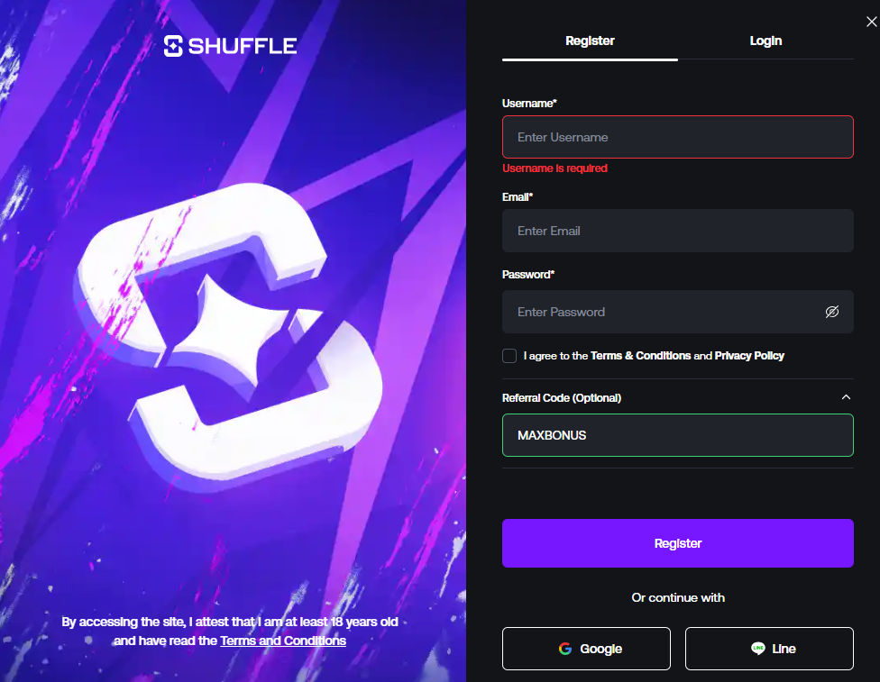 Shuffle Referral Code